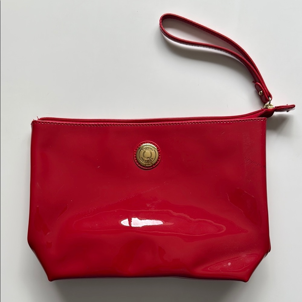 Tommy Hilfiger Red Patent Leather Wristlet Clutch